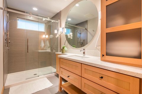 asian inspired bathroom remodel by Henderer Design Build
