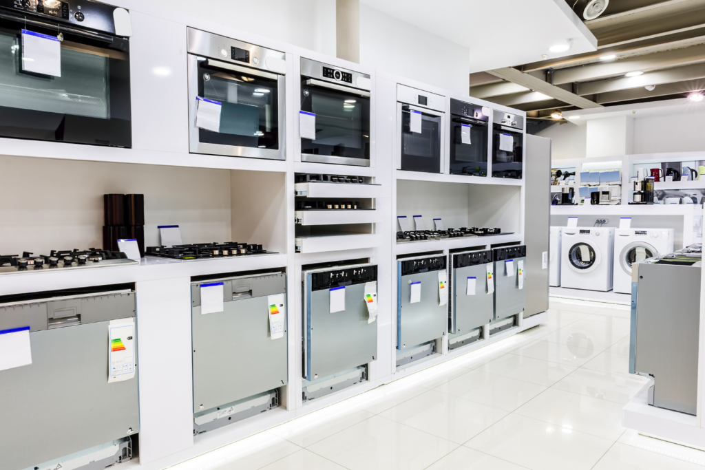 appliances in store showing appliance shortage