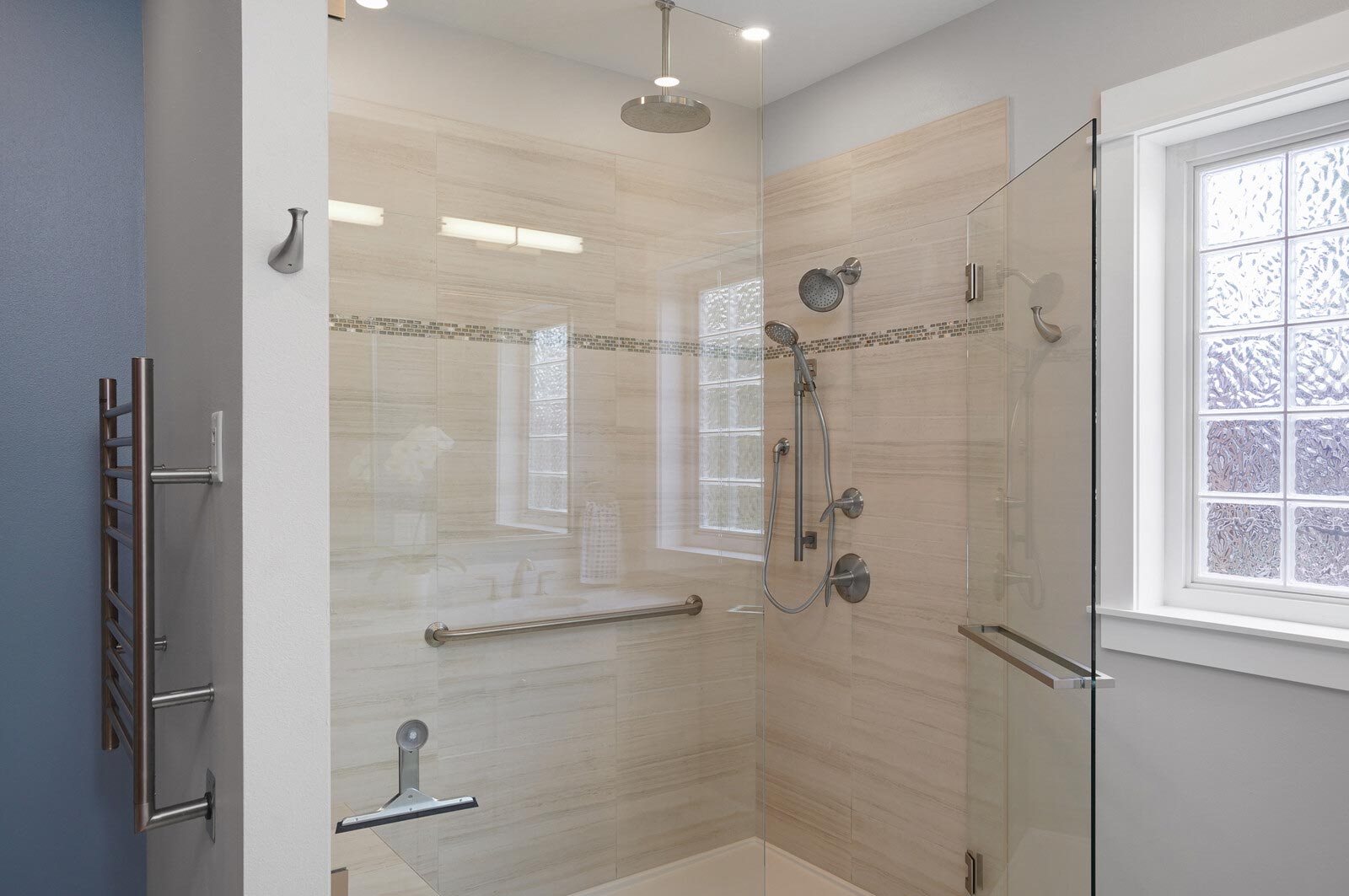 modern shower renovation - bathroom remodel