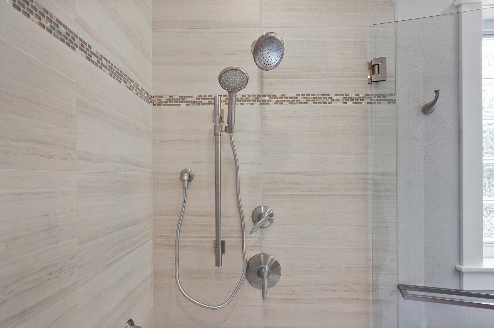 modern shower renovation - bathroom remodel