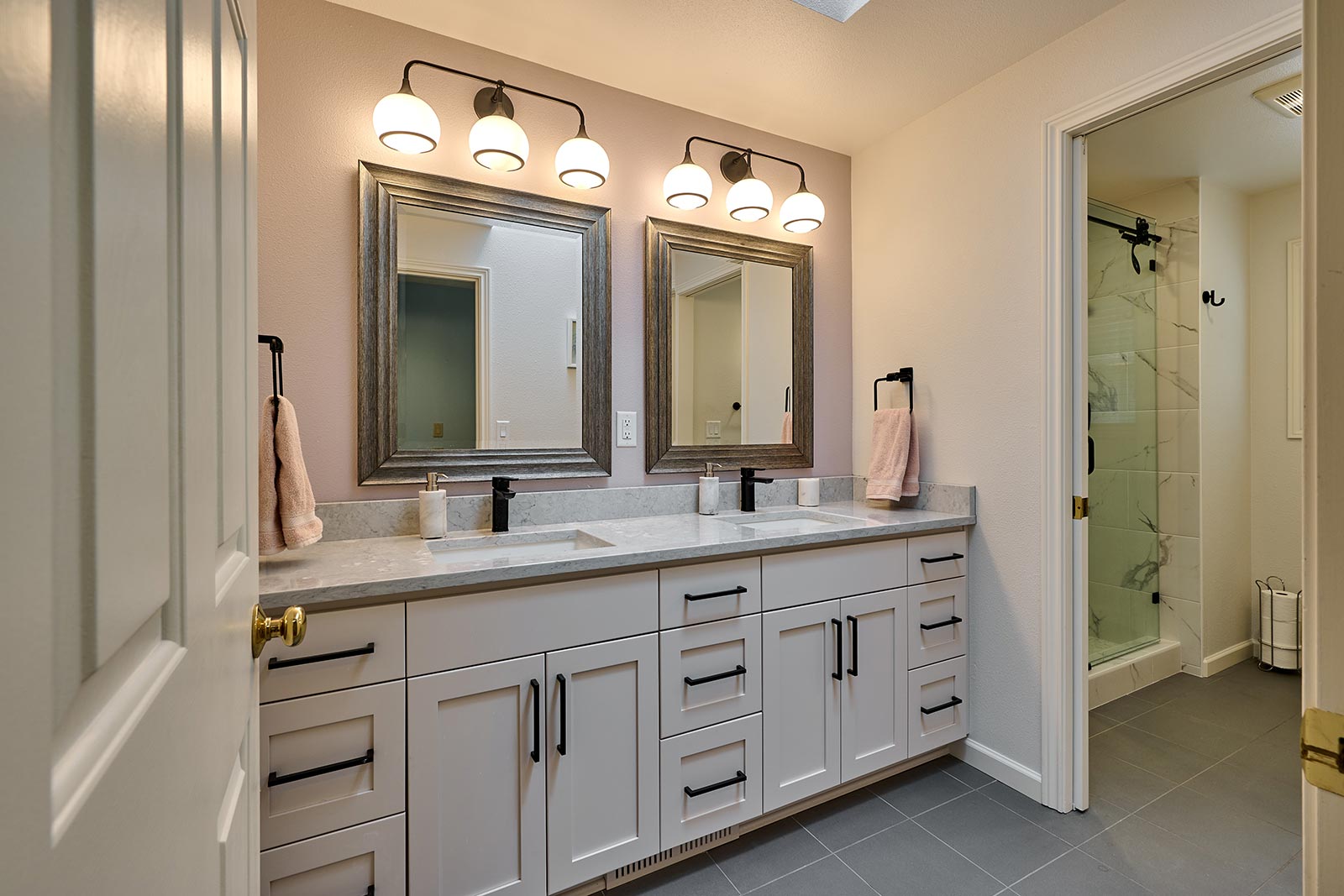 bathroom refresh with custom cabinets