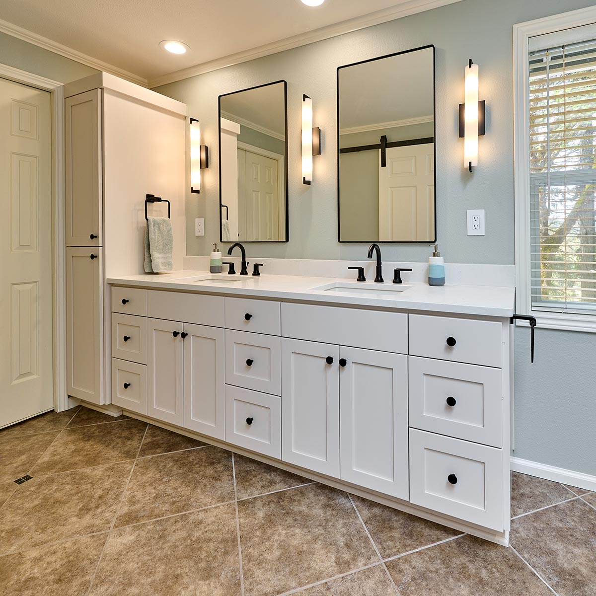 bathroom refresh with custom cabinets