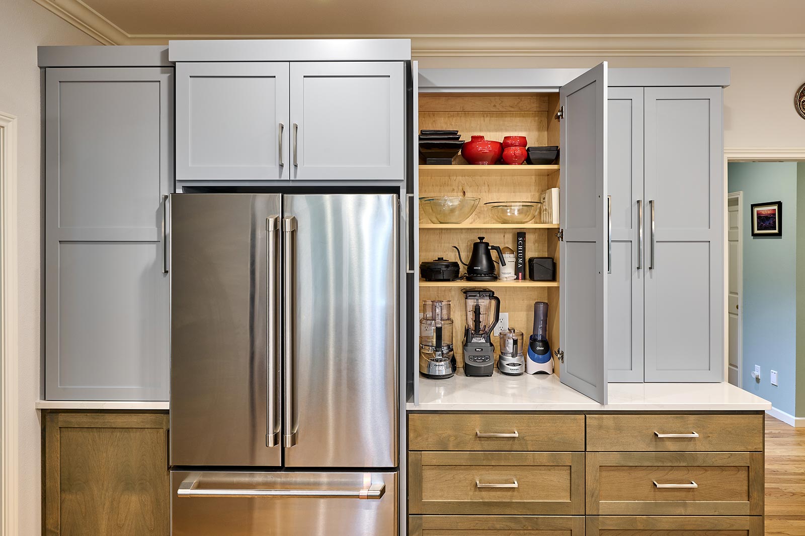 appliance garage in custom cabinetry